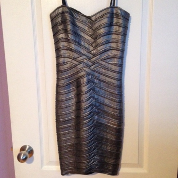 NEW!! Women's BCBG Gunmetal Banded Tube Dress - Picture 3 of 6